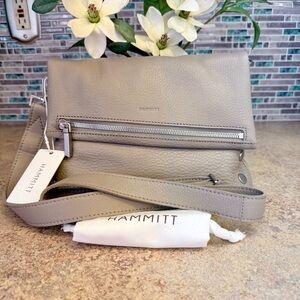 NWT Hammitt VIP Medium Pewter Pebbled gray purse